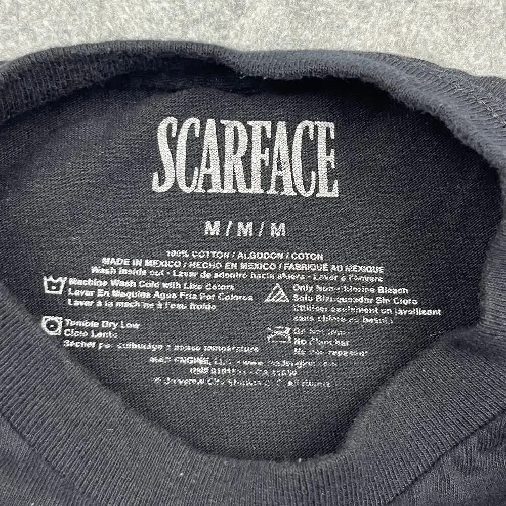 scarface tank top black cotton crew neck mens medium